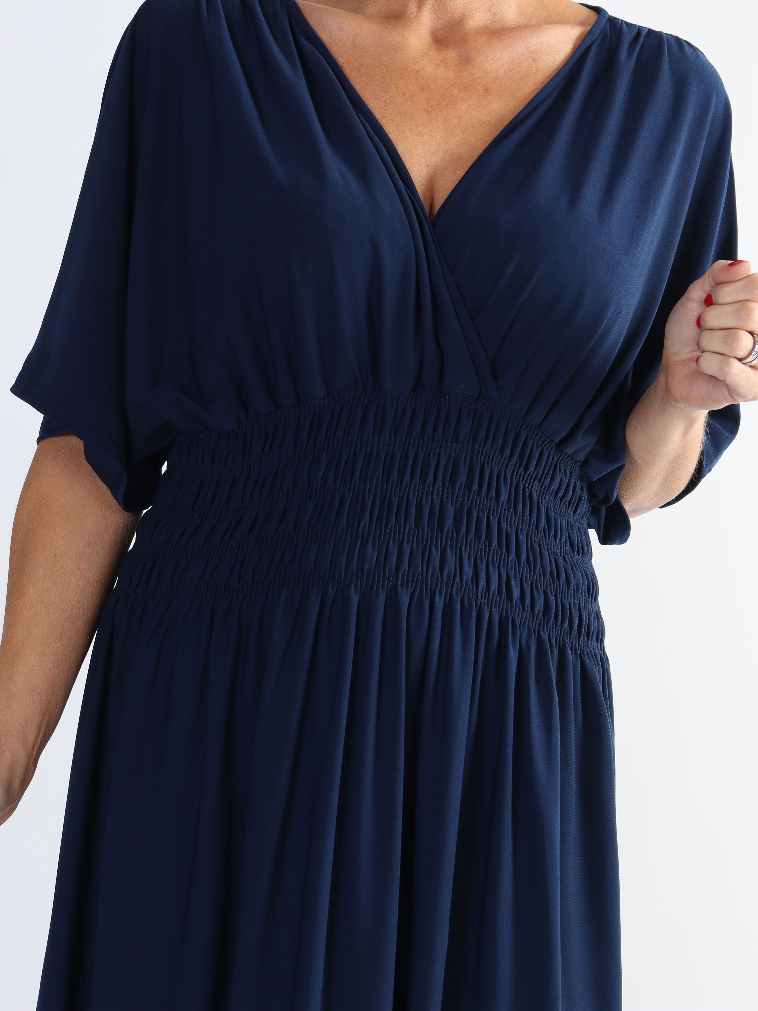 Pams Plain - Elastisk plus size kjole med smock